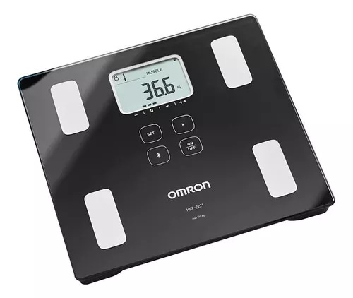 Bascula Balanza Digital  Personal Inteligente Omron Hbf-222t Negro