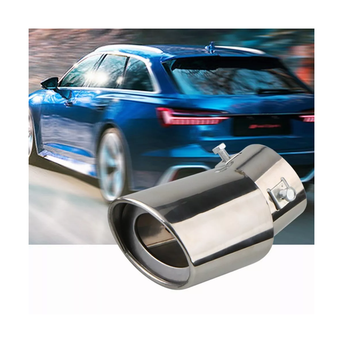 Tubo De Escape De Coche Silenciador Puntas De Acero Inoxidab Doblado -plata
