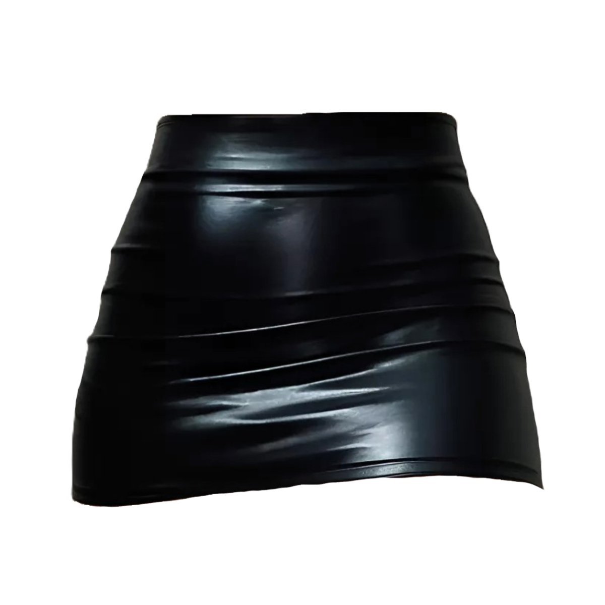 FALDA CORTA NEGRA DE VINIL PARA MUJER.