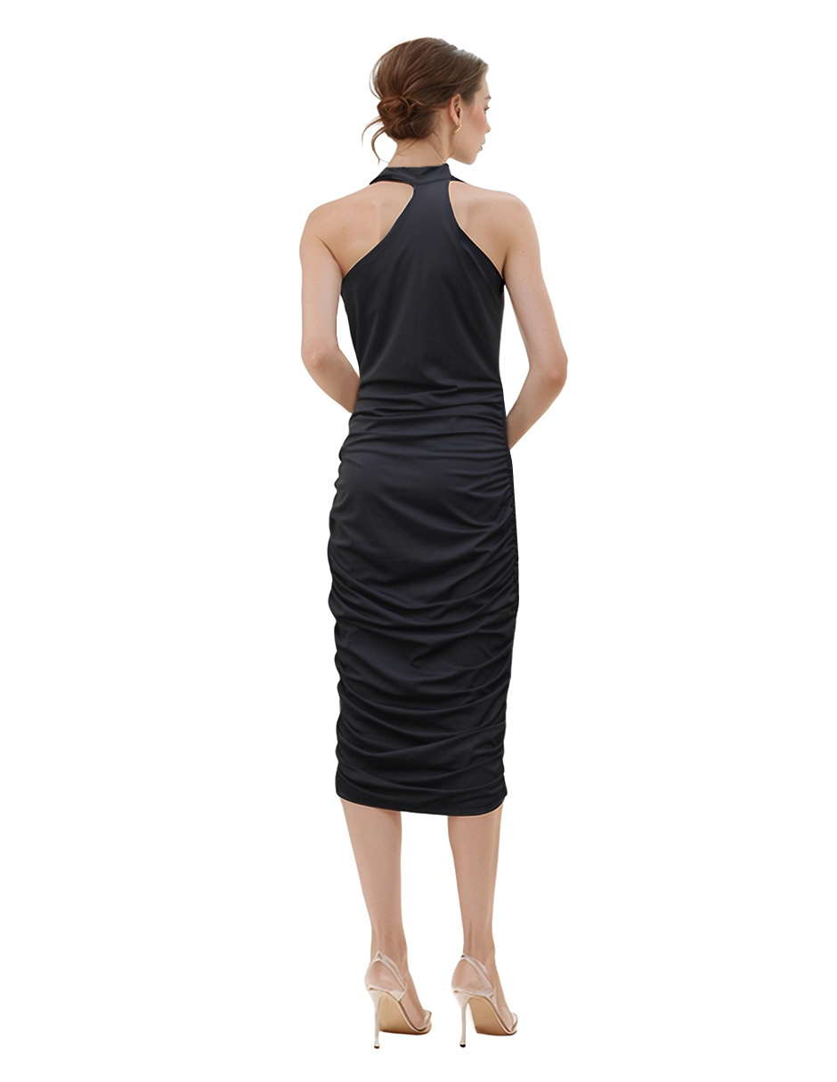 Vestido midi casual / formal con pliegues Rouss