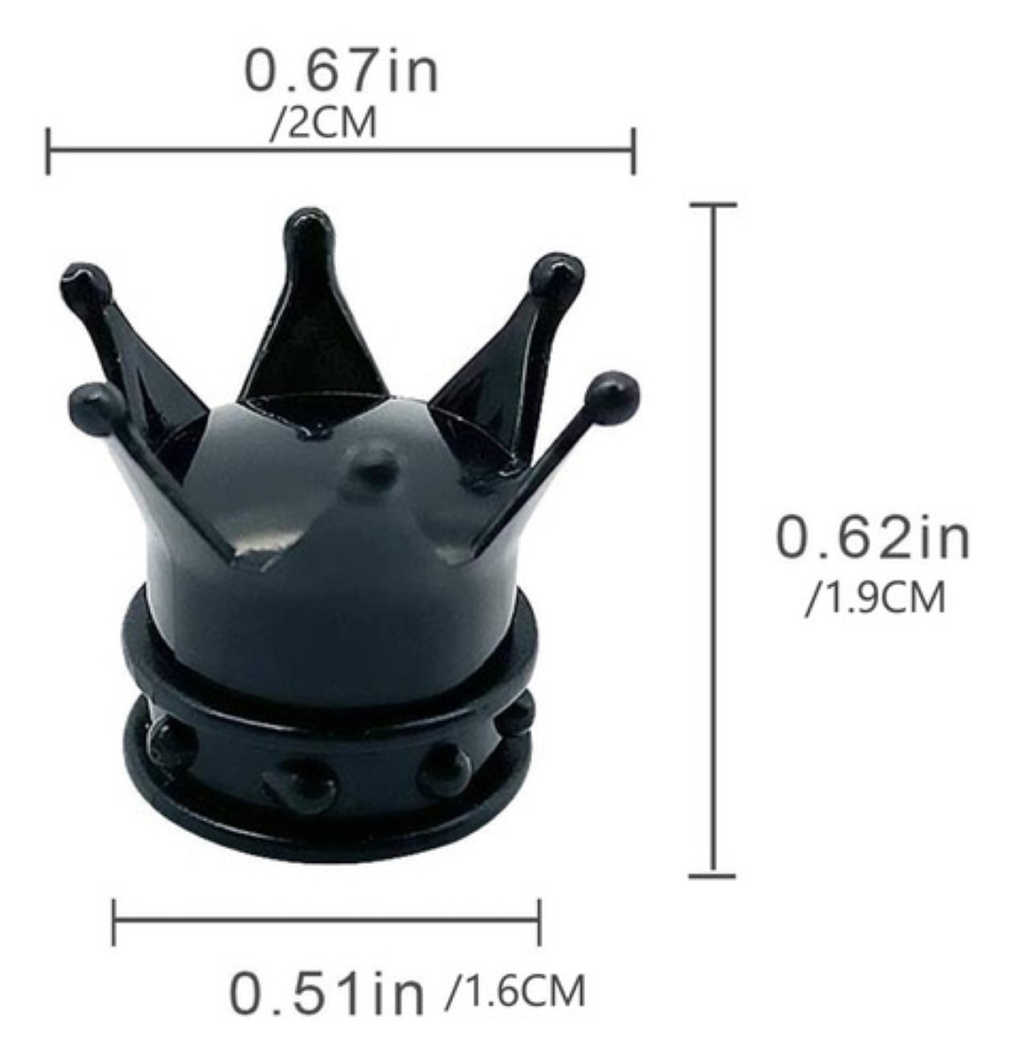 4 Pcs Coronas Cubre Válvula Tapón Pivote NEGRO