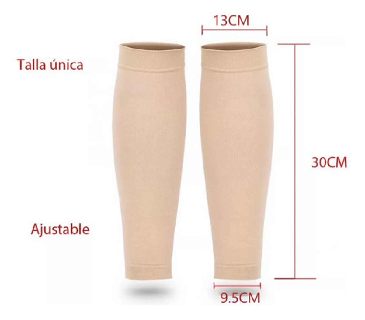 Medias Calcetines De Compresion Venosa Pantorrillas Hombre Color de piel 