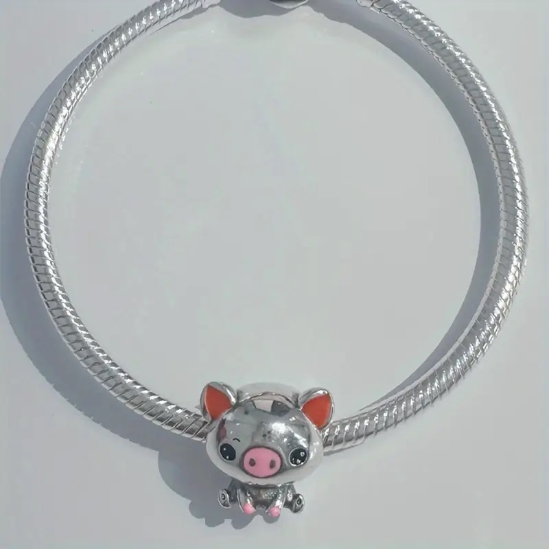 Dije de Cerdito Plata 925 para pulsera Tipo Pandora