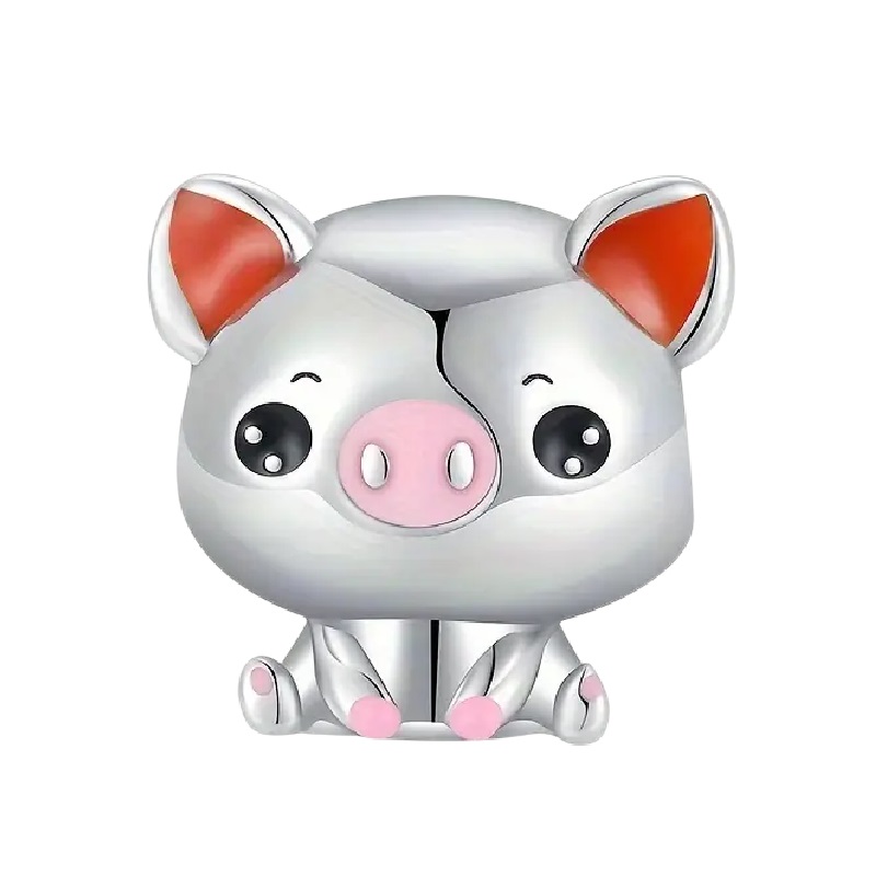 Dije de Cerdito Plata 925 para pulsera Tipo Pandora