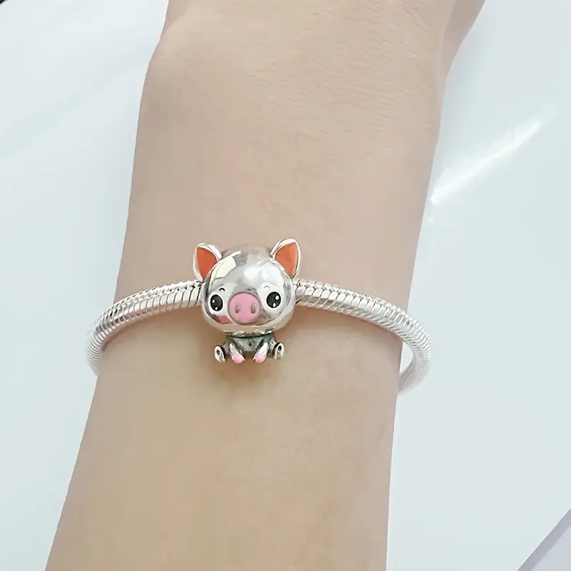 Dije de Cerdito Plata 925 para pulsera Tipo Pandora