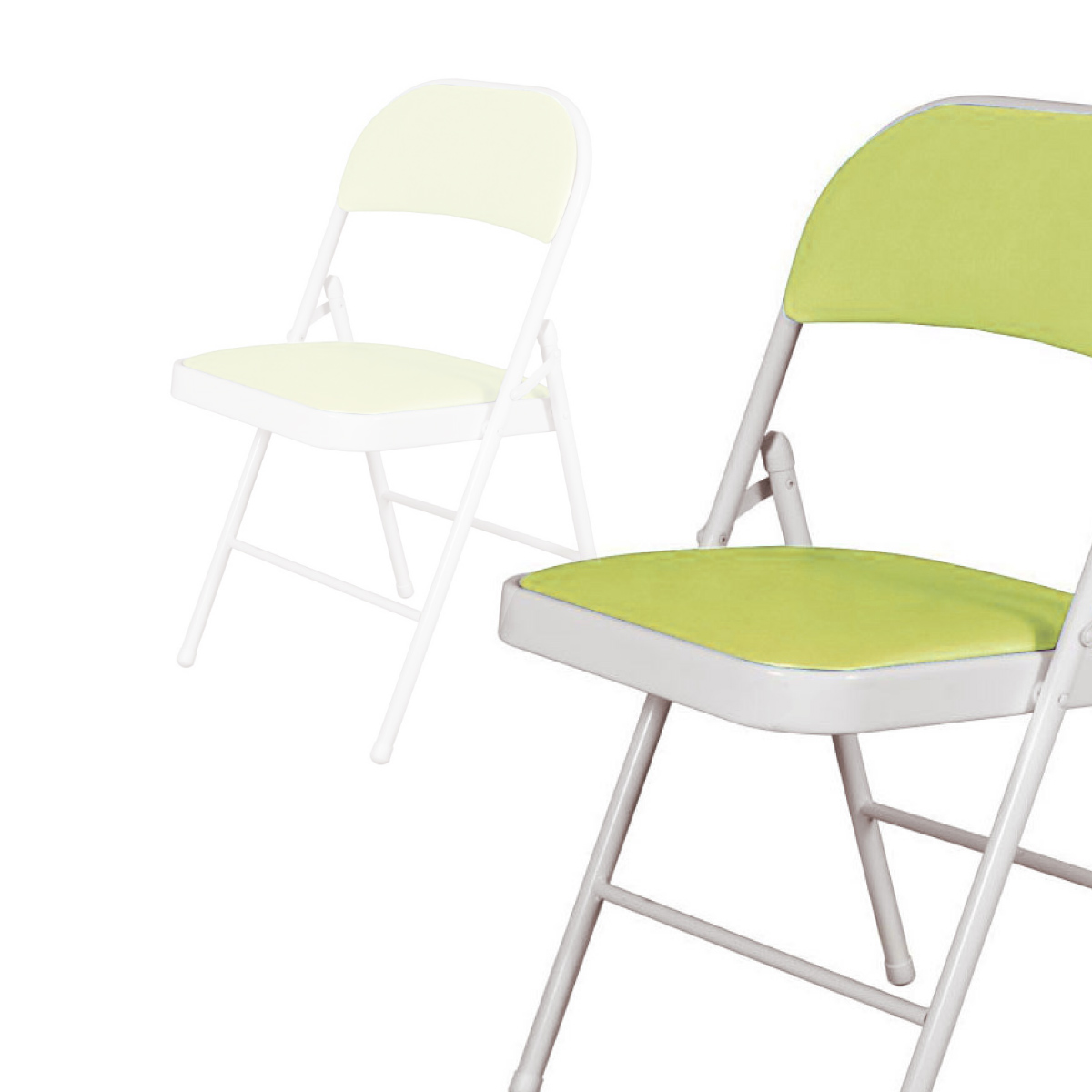 Set De 6 Sillas Plegables Ilios Innova Acojinadas Color Verde Limón