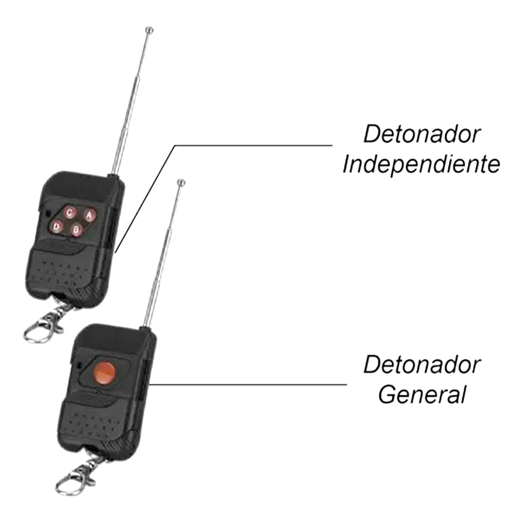 Set De 4 Detonadores Chisperos Inalambricos - Pyro 4 - Omega Steelpro.