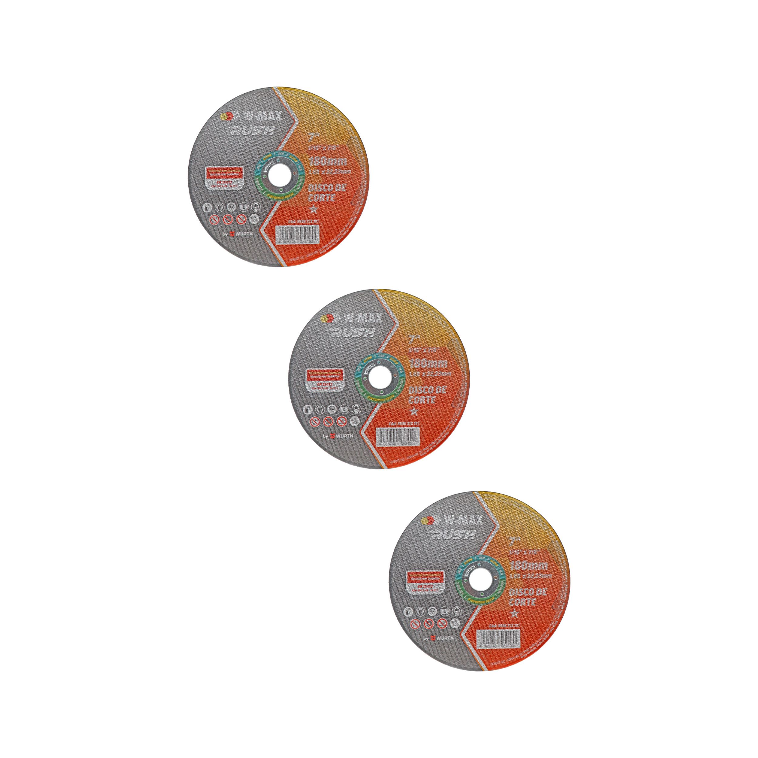 Disco D/corte Inox Rush 7 Doble Malla W-max 3 Pz