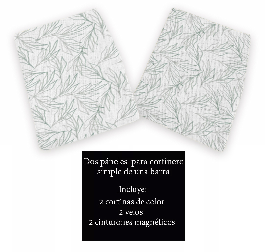 Cortinas Cocina Incluye Traslúcidas 1.30x2m Bela Home (Natura)