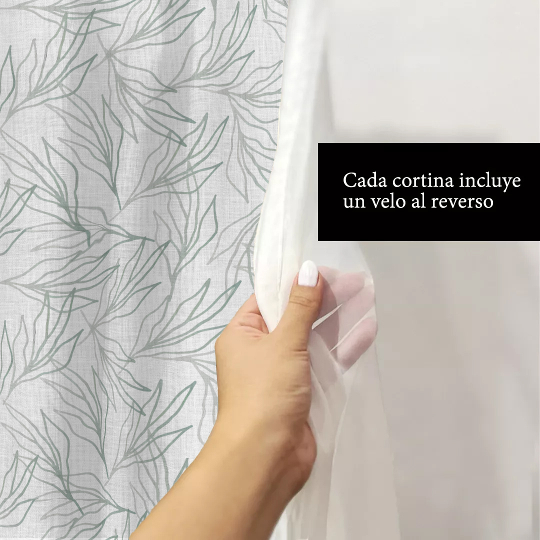 Cortinas Cocina Incluye Traslúcidas 1.30x2m Bela Home (Natura)
