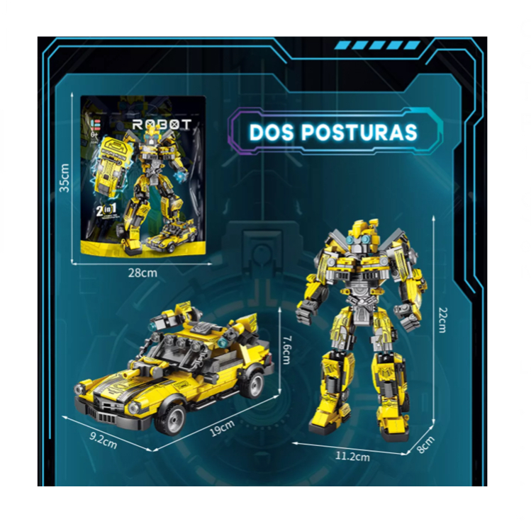 Conjunto De Bloques De Construcción. Robots Transformables Cantidad De Piezas 617