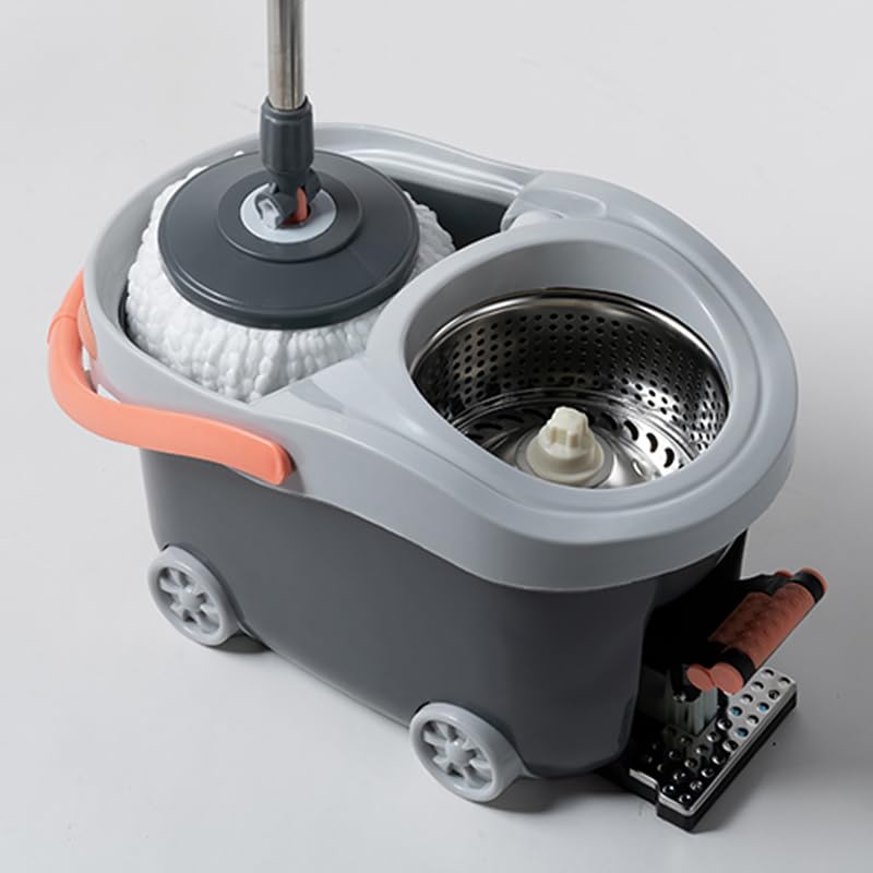 trapeador con balde para sistema de limpieza de pisos flexible de 360°