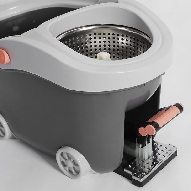 trapeador con balde para sistema de limpieza de pisos flexible de 360°