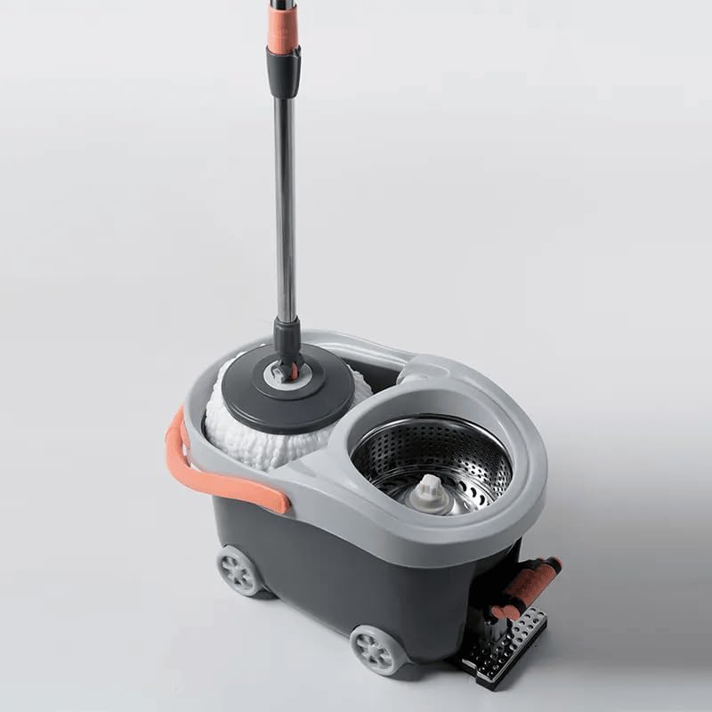 trapeador con balde para sistema de limpieza de pisos flexible de 360°