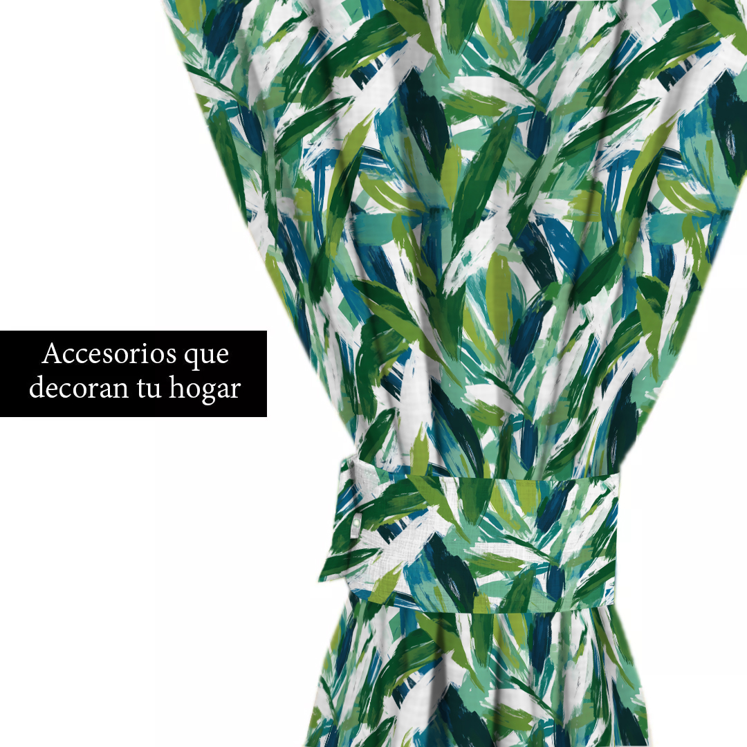 Cortinas Sala Recamara Elegantes Decorativas 2m X 2.7m + cortinas traslúcidas (Pincello verde)