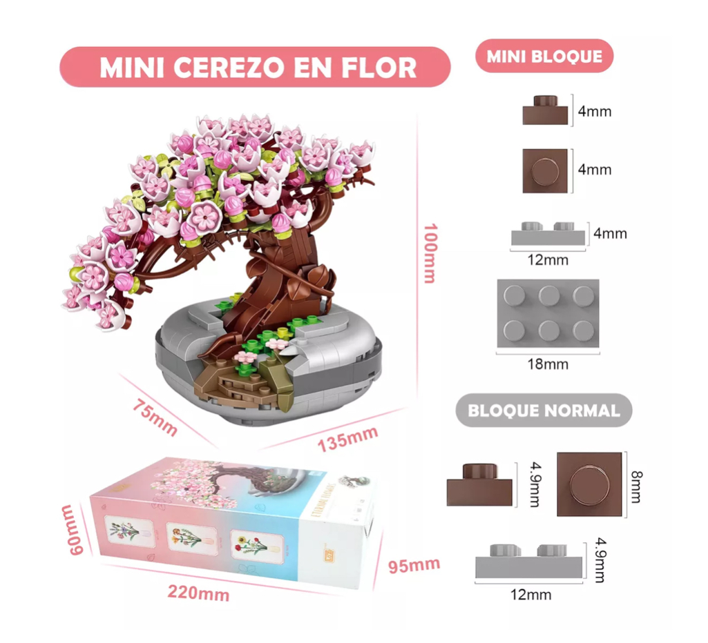 Bloque Construcción De Cerezo Flores Armables Bonsái 426pcs