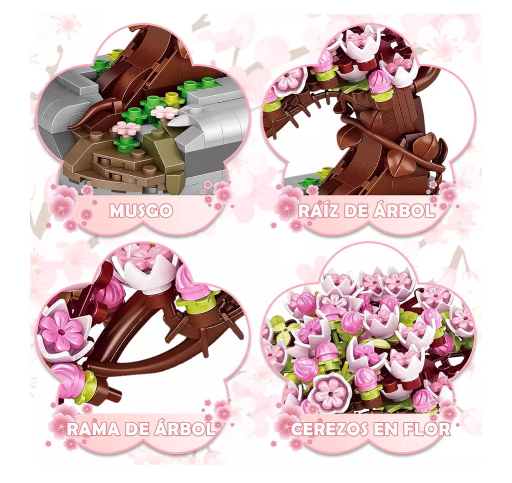 Bloque Construcción De Cerezo Flores Armables Bonsái 426pcs
