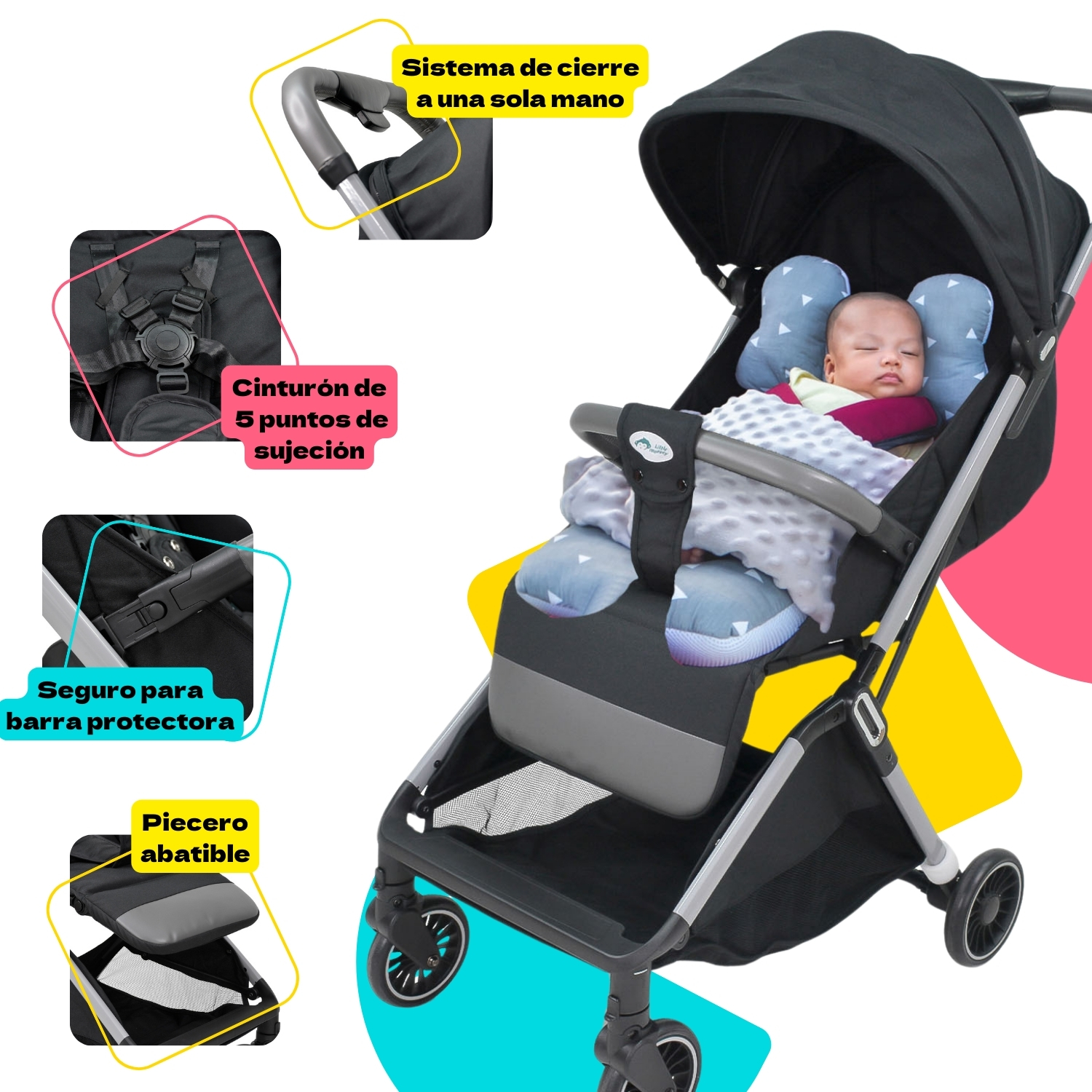 Carriola Para Bebe Plegable Tipo Baston Bidireccional