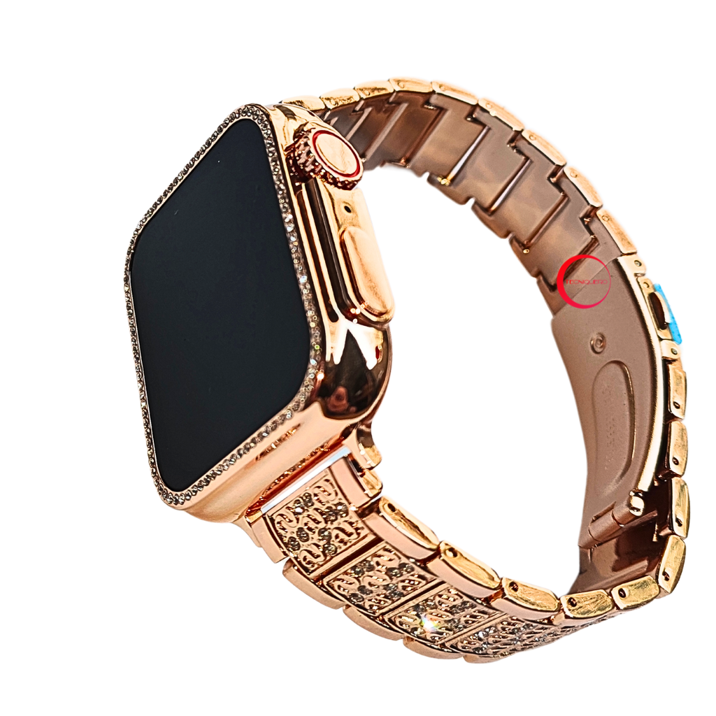 Smartwatch Clásico para Dama Bossney BS-K2310 - Llamadas, Salud, Deportes y Correa Dorada con Brillantes