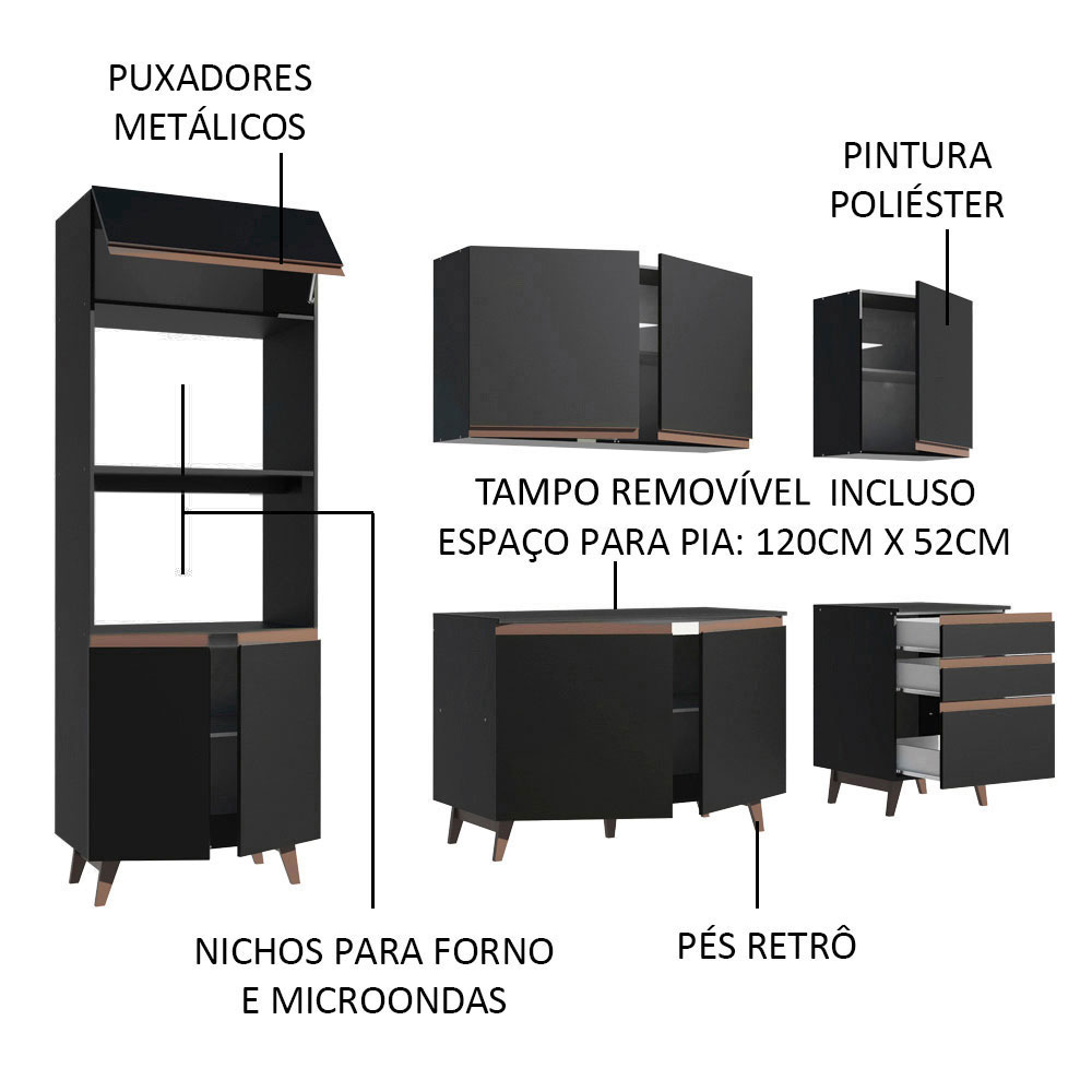 Cocina Integral Completa Modular Madesa Reims 250cm NN