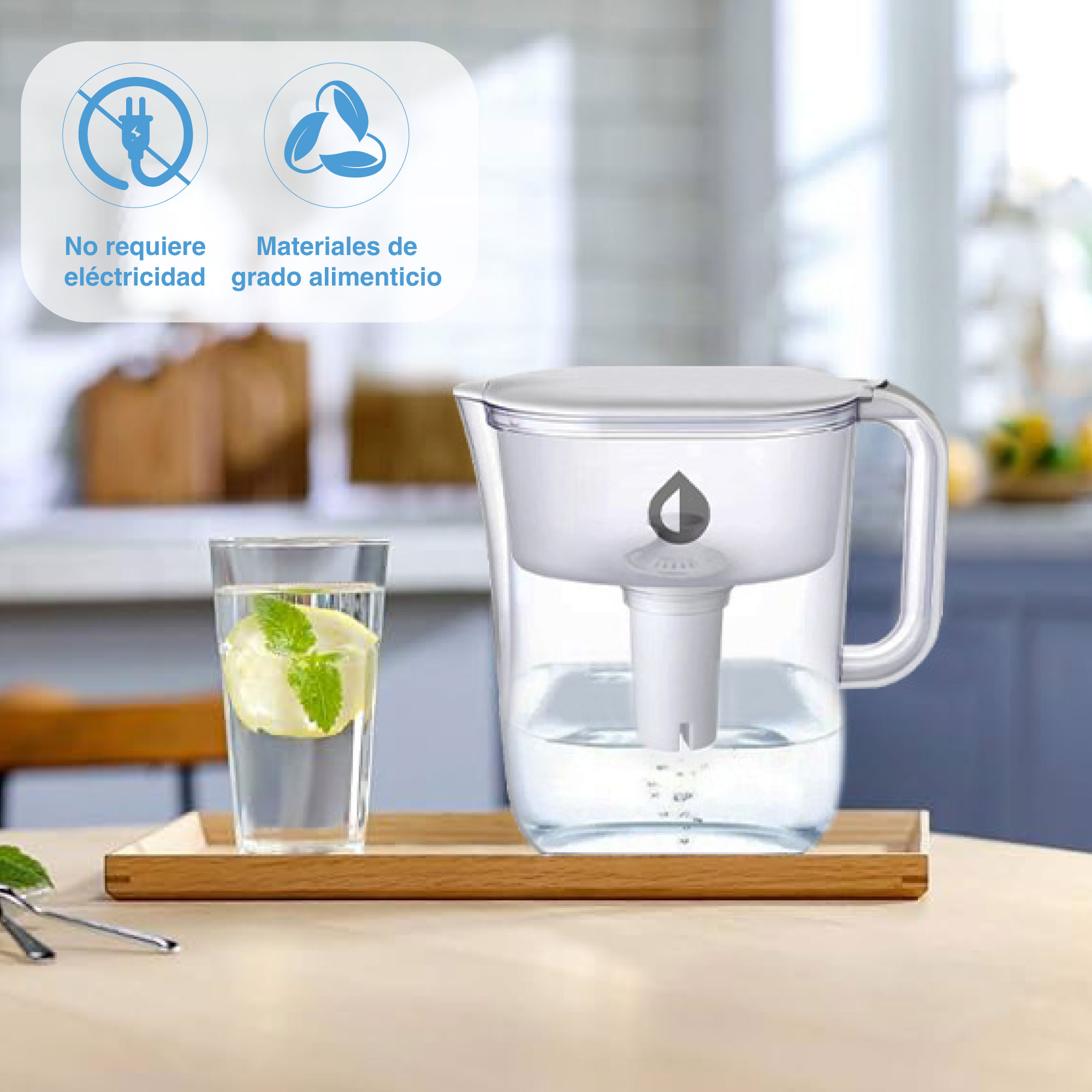 Jarra Filtro Purificador De Agua Portátil Sin Conexión 3lts
