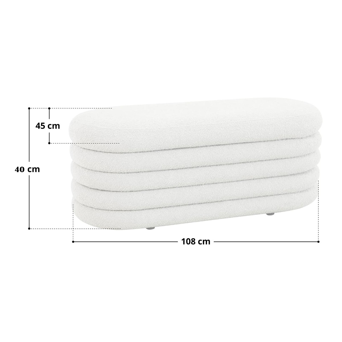 Baúl Diván Píe de Cama con Espacio de Almacenamiento (Gris)