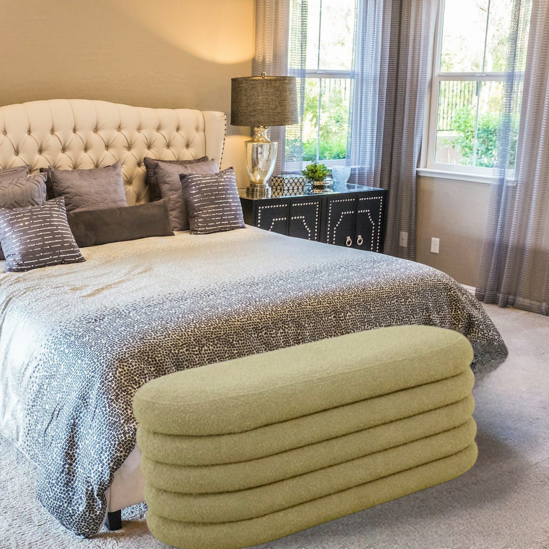 Baúl Diván Píe de Cama con Espacio de Almacenamiento (Beige)
