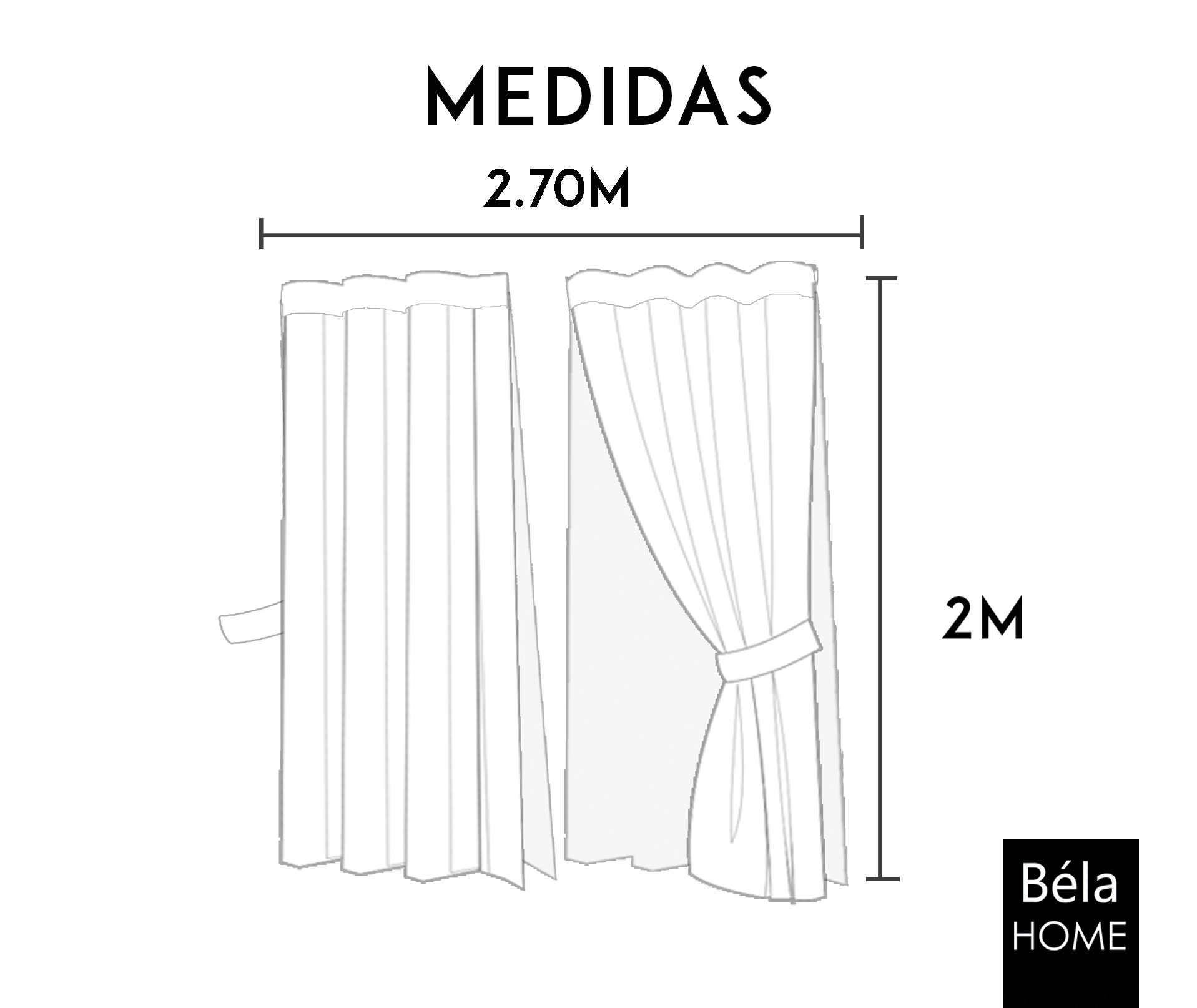 Cortinas Sala Recamara Elegantes Decorativas 2m X 2.7m + cortinas traslúcidas (Eleganza)