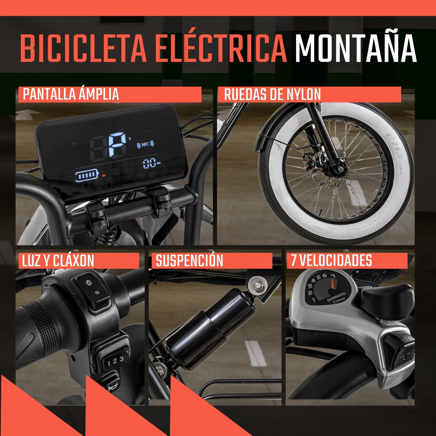 Bicicleta Electrica Racing De Pista 7 Vel Montaña 41km/h