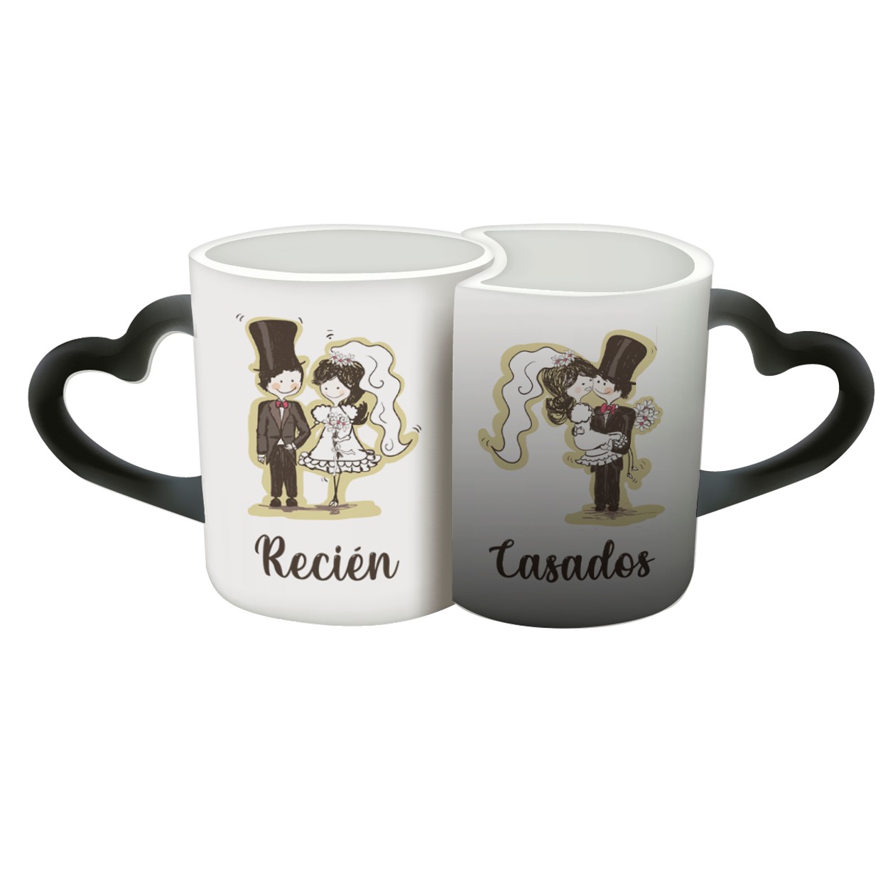 TAZA PERSONALIZADA RECIEN CASADOS MODELO DUO PAREJA MÁGICA
