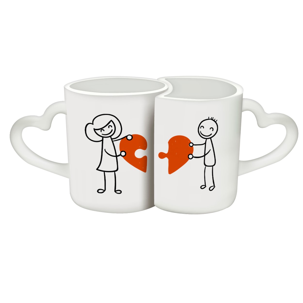 TAZA PERSONALIZADA ROMPECABEZAS CORAZON MODELO DUO PAREJA