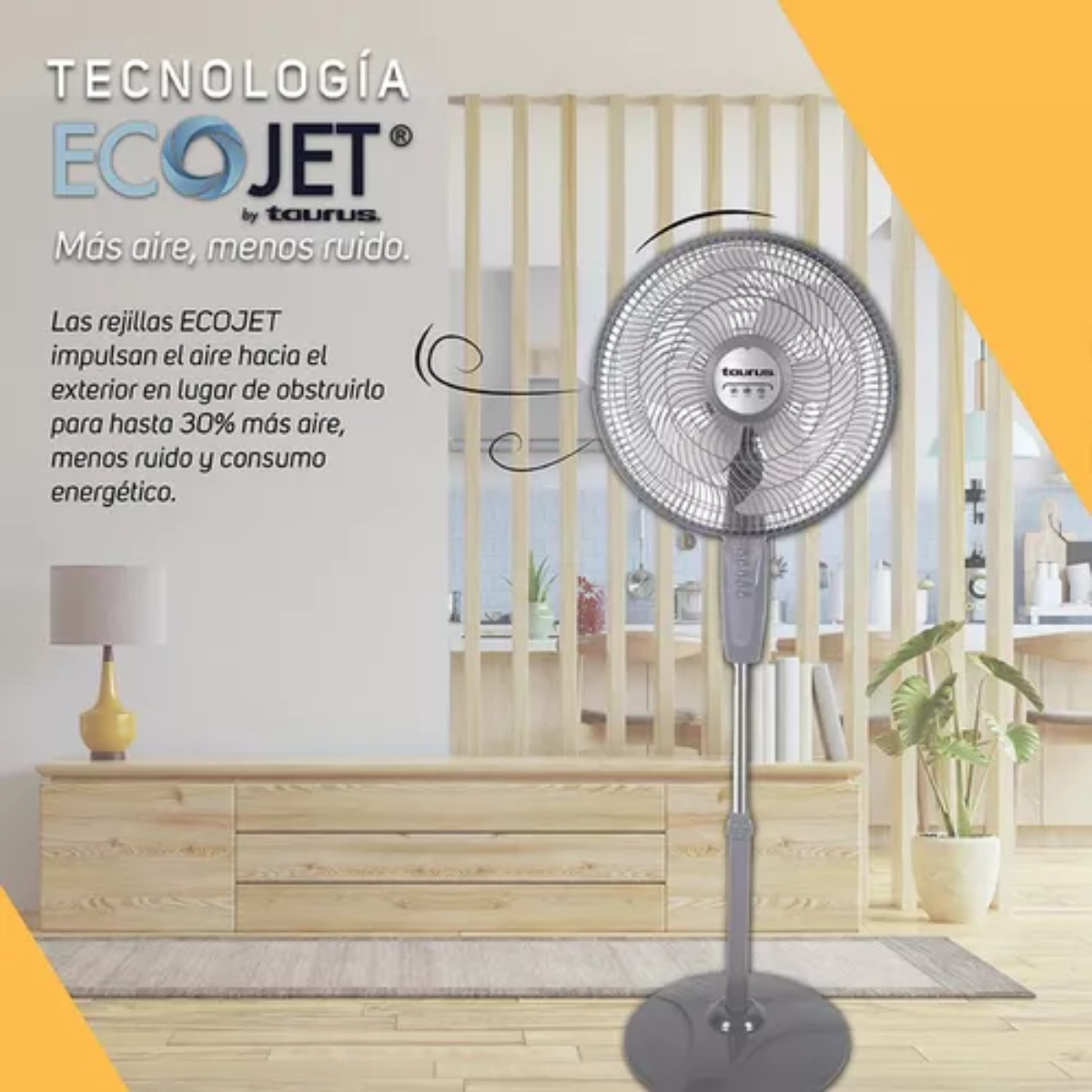 Ventilador Taurus BOREAL De Pedestal y Pared 16" Con 6 Aspas, 3 Velocidades, Silencioso, Gris