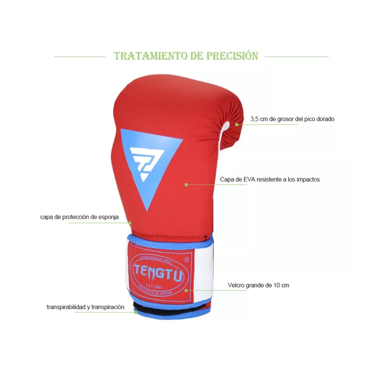 Pack Combo Guantes De Boxeo Espesos Talla:14oz Rojo 