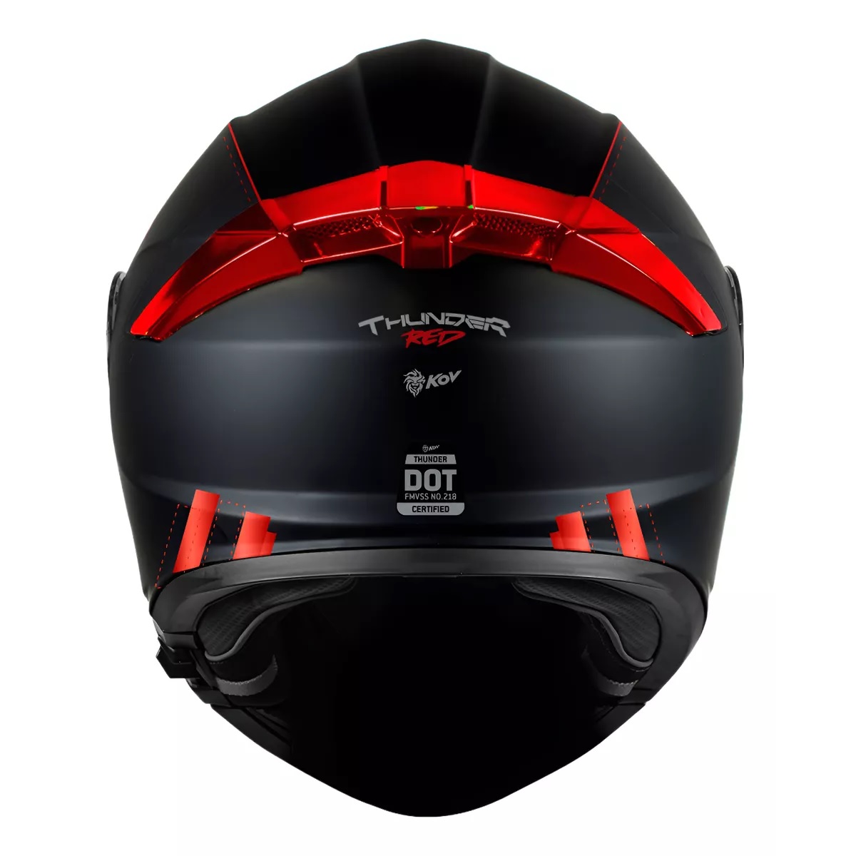 Casco Kov Thunder Racing Abatible Rojo Mica Humo Con Alerón Talla: XL