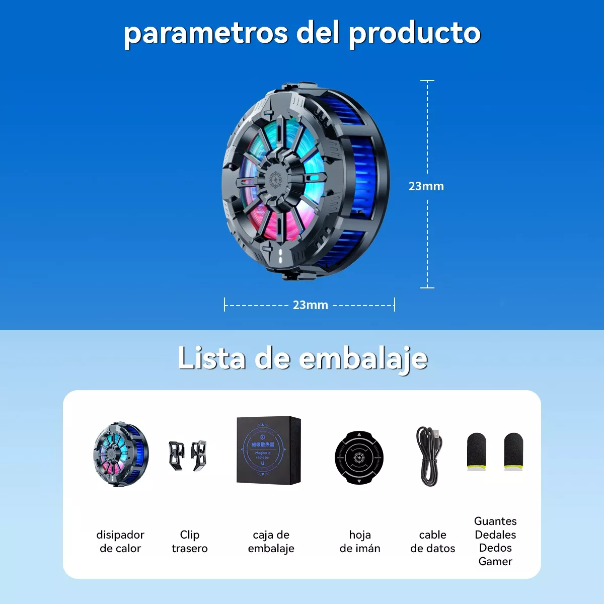 Ventilador Enfriador De Celular Ventilador Rgb Cooler Gamer