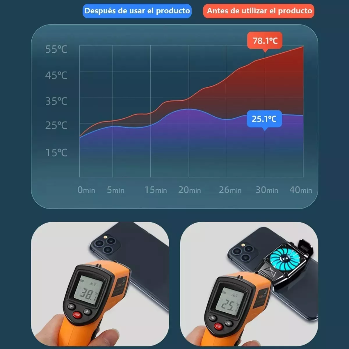 Ventilador Enfriador Para Celular Universal Recargable