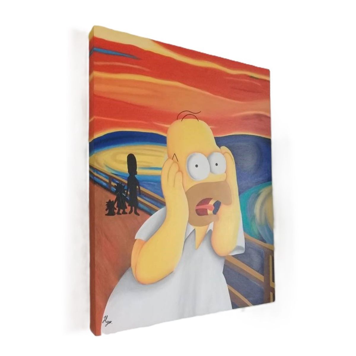 Cuadro decorativo pintado a mano Galería Oneris EL GRITO HOMERO SIMPSON 70X54.