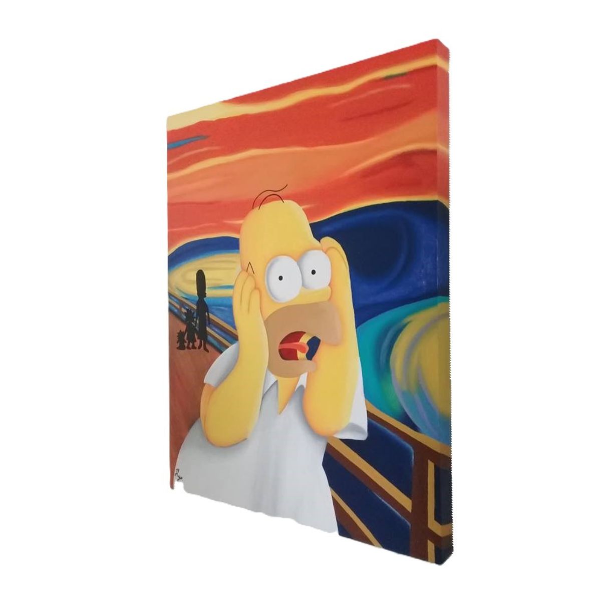 Cuadro decorativo pintado a mano Galería Oneris EL GRITO HOMERO SIMPSON 70X54.