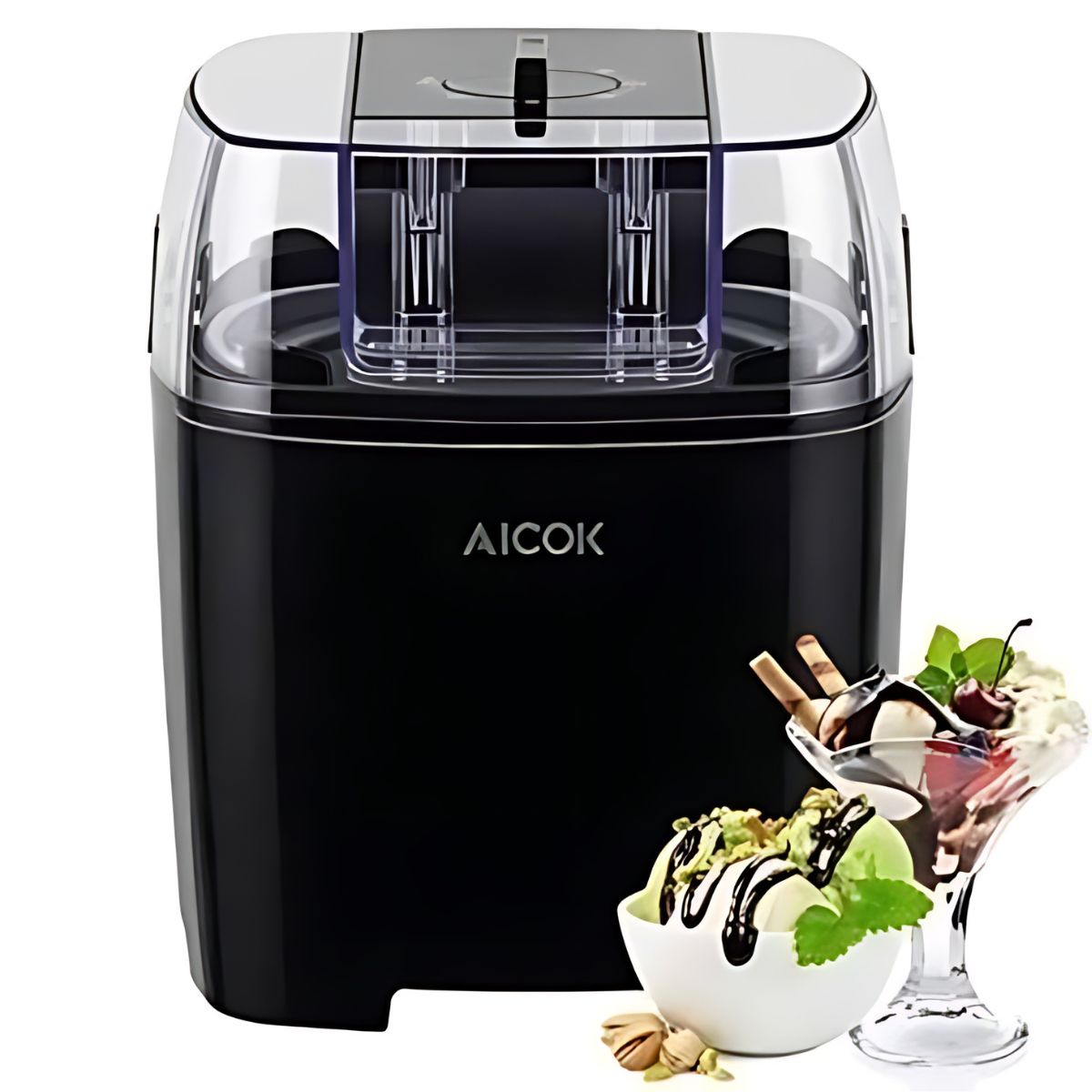 Máquina Para Hacer Helados Aicok Plástico 1.4 L  Negra 5209 