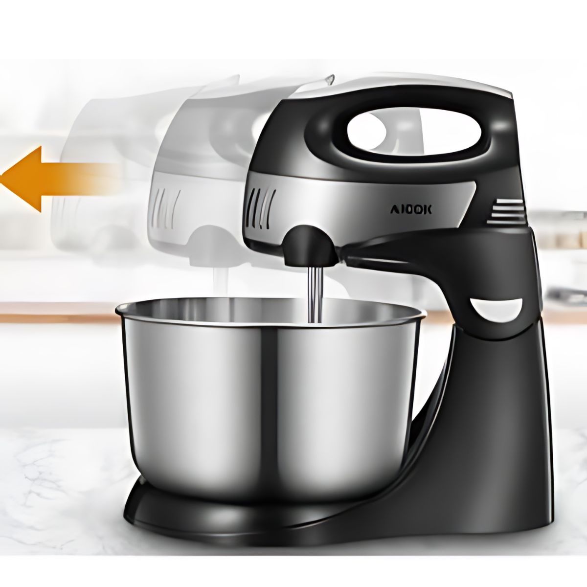 Batidora de Pedestal 2 en 1 6 Velocidades 3.5L Aicok Plateado  Mod BP9250
