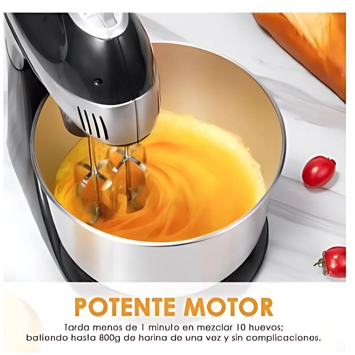 Batidora de Pedestal 2 en 1 6 Velocidades 3.5L Aicok Plateado  Mod BP9250