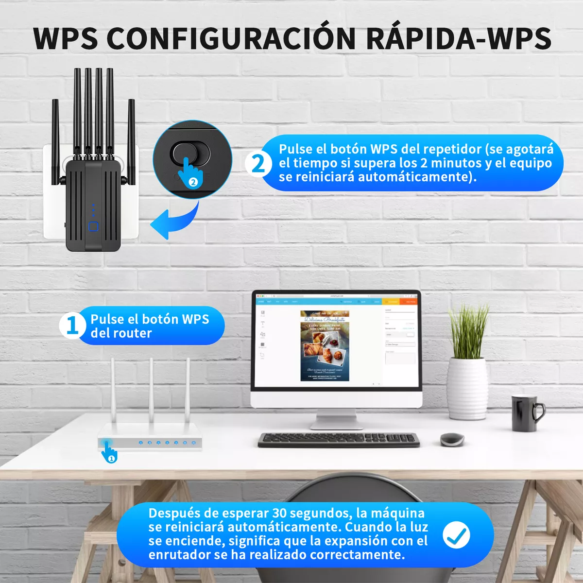 Repetidor Wifi Amplificador Señal 1200mbps De Acceso 5g Wps