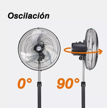 Ventilador Pedestal  Mytek 18 Pulgadas Negro Mod 3392