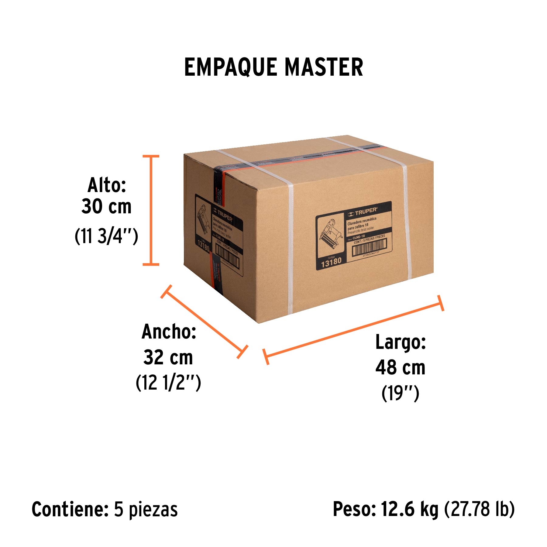 Clavadora neumática profesional, calibre 18, Truper