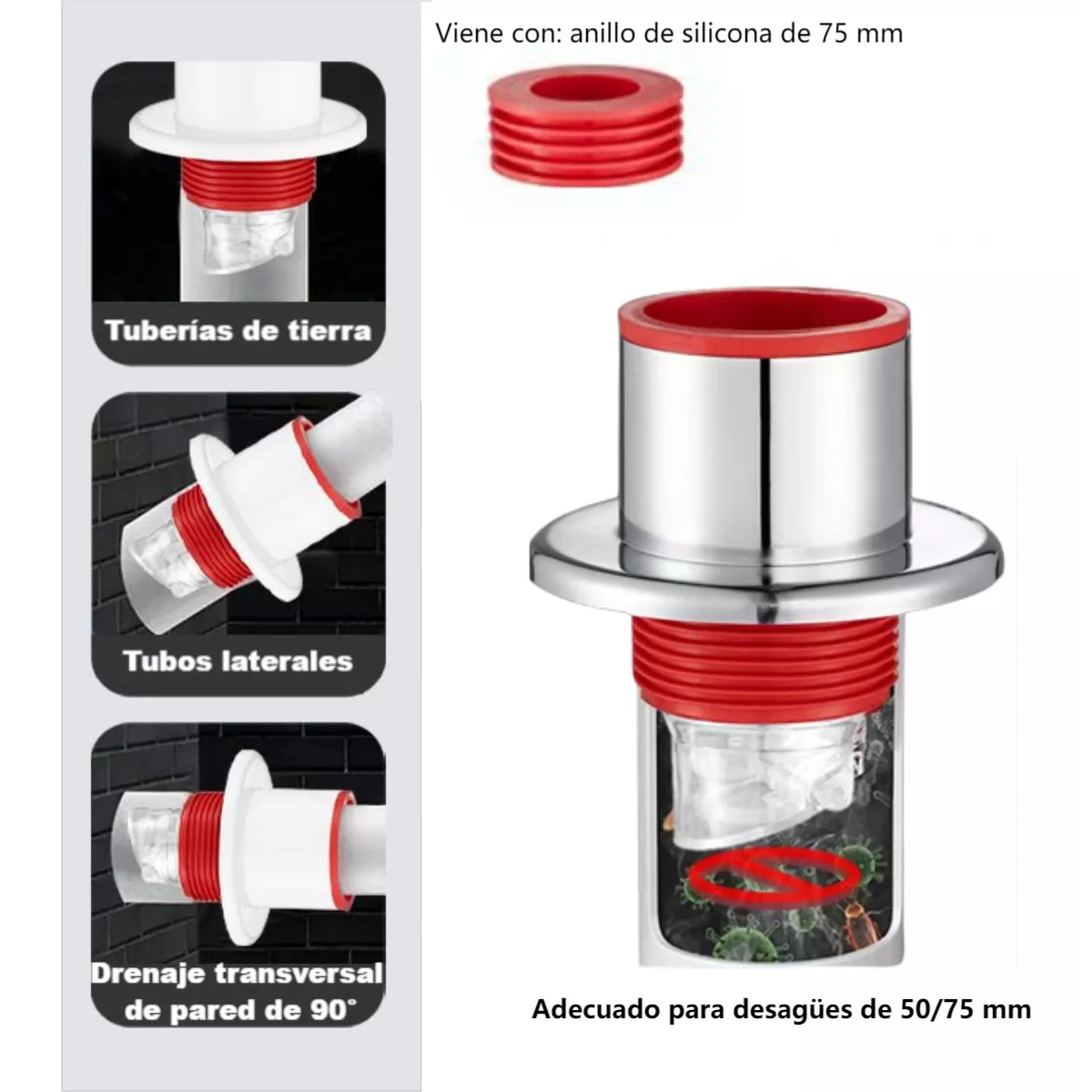 Valvula Antiolores Anti-insectos Coladera 2 Piezas