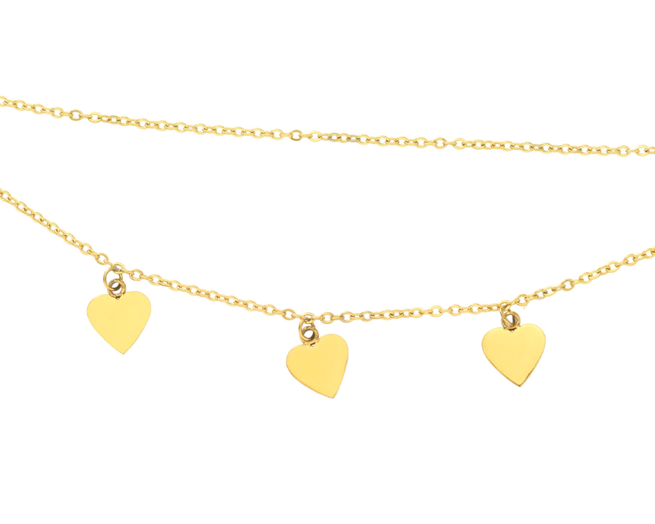 Pulsera Esclava Acero Inoxidable Horoz Triple Corazón 18cm SH82