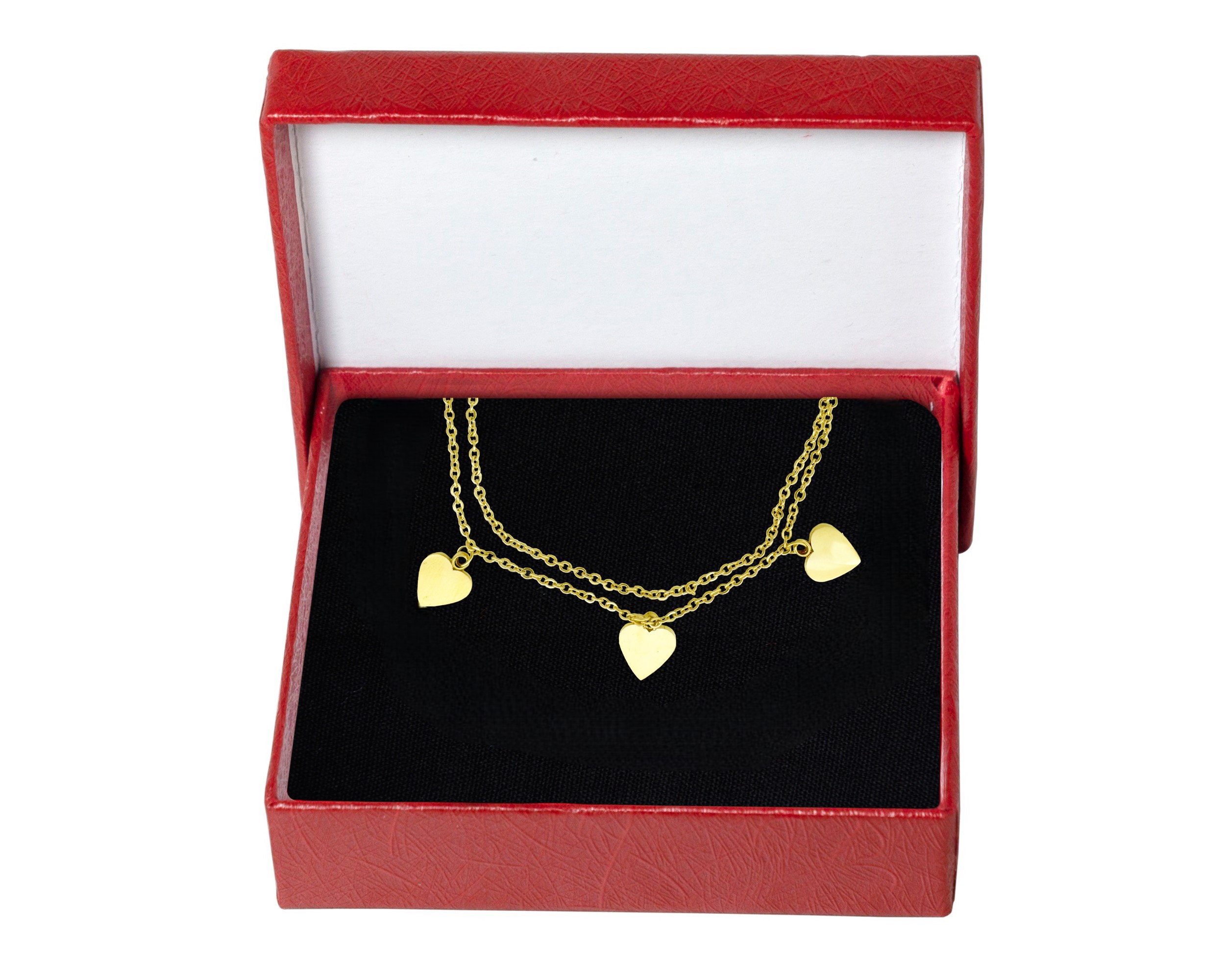 Pulsera Esclava Acero Inoxidable Horoz Triple Corazón 18cm SH82