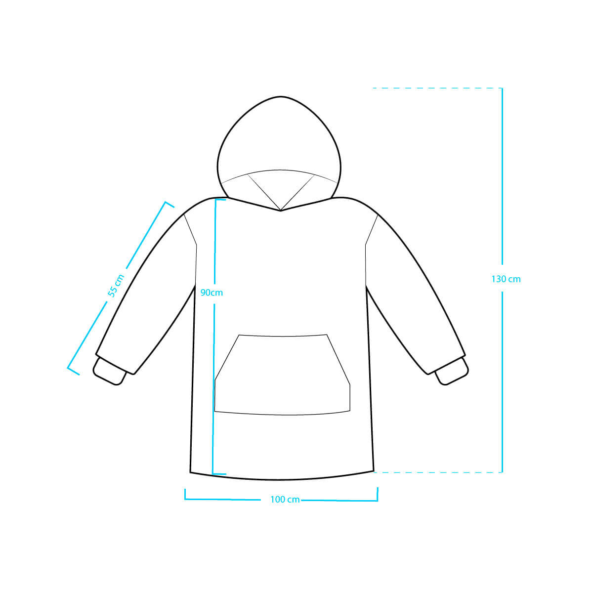 Sudadera Cobija Oversize con Capucha Adulto Unisex, Negro