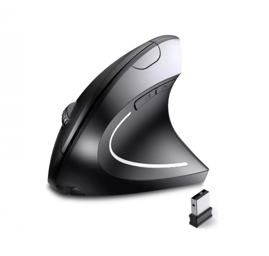 6 Botones Mouse Vertical Con 3 Niveles De DPI 800/1200/1600 , Mouse Inalambrico 