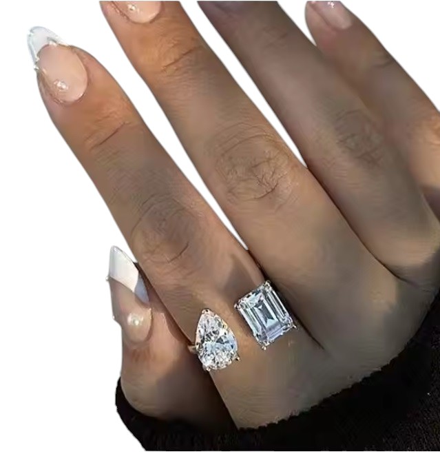 Anillo Gota De Circonias Cúbicas Natural Ajustable By Amour